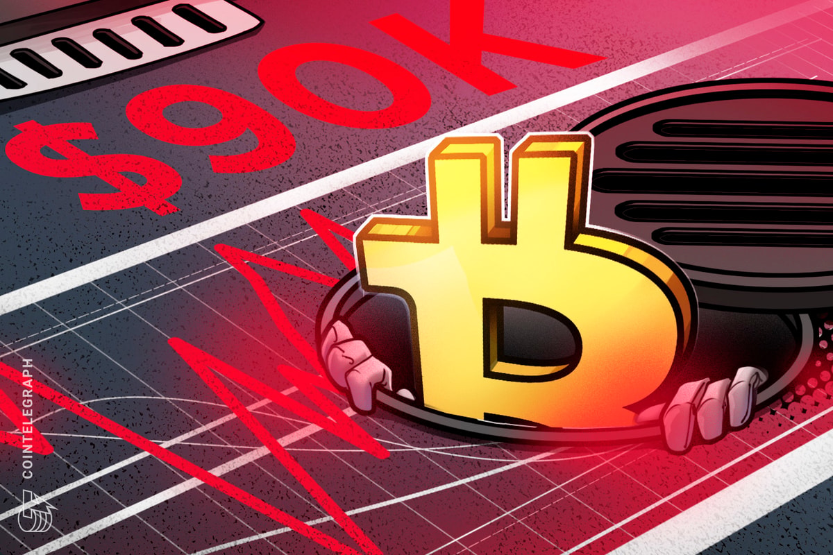 O Bitcoin cai abaixo de US $90 mil, e o mercado de criptomoedas liquida US $150 milhões em horas
